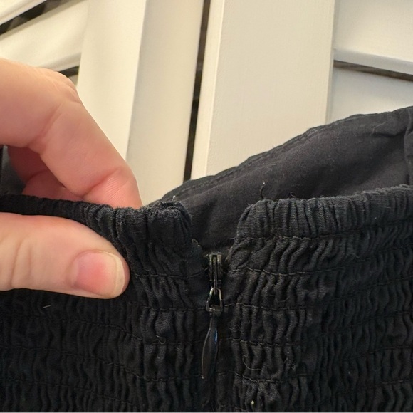 Abercrombie & Fitch Emerson Mini Dress Linen Blend Black Size Extra Small - Picture 6 of 7